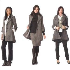 Cabi Shakespeare tweed swing coat 3/4 sleeves size 4